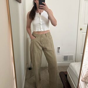 Textured khaki pants